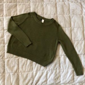 Olive Green H&M Cropped Sweater